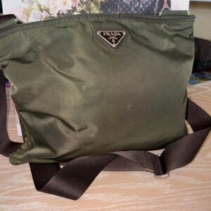 Prada Army Green Hobo Bag
